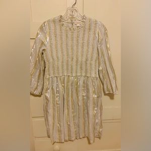 Metallic smocked girls dress
